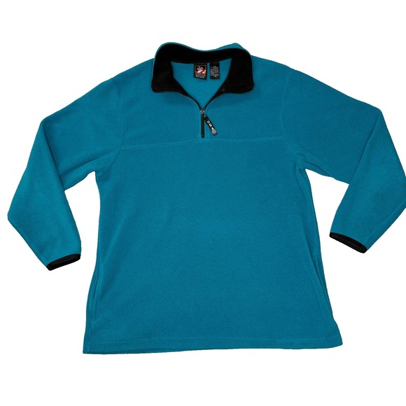 J. C. Penney Other - USA Olympic JCPenney Teal Blue Quarter Zip Fleece Pullover‎ Mens Large 90s Retro